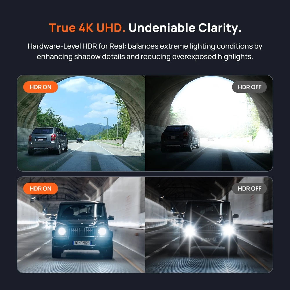 70mai Dash Cam 4K A800SE w/ HDR, Super Night Vision, Emergency Record, Supercapacitor & 24H Surveillance