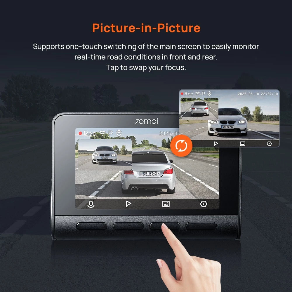 70mai Dash Cam 4K A800SE w/ HDR, Super Night Vision, Emergency Record, Supercapacitor & 24H Surveillance